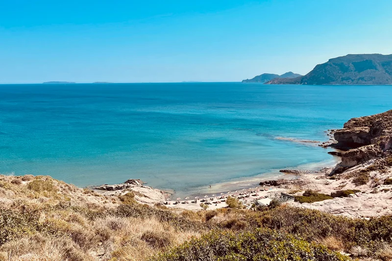 Kos beach and clear sea