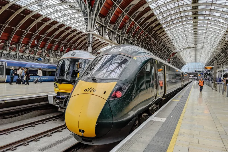 Trains at London Paddington Station